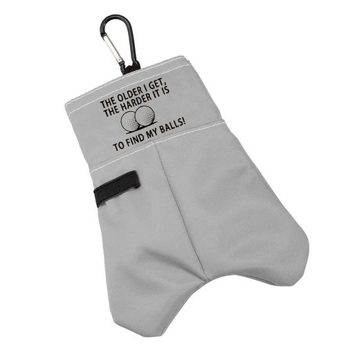BLUPARK Funny Golf Ball Storage Bag for Grandpa Dad The Older I Get The Harder It is to Find My Balls Golf Ball Pouch (Harder Find My Balls)