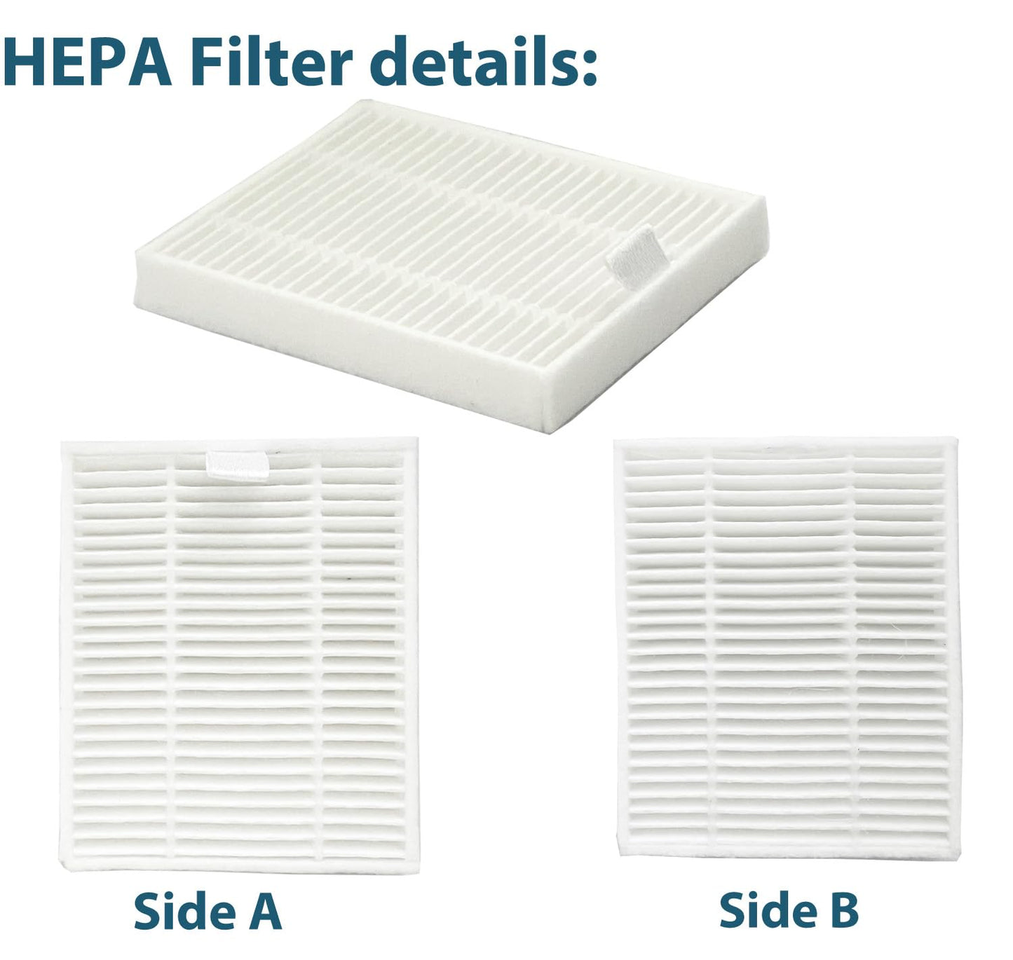 Replacement Parts Accessories for iRobot Roomba Combo Essential Vac 2 Y0110,Y0112,Y0140,Q0120 Q052 2 Main Brush Rollers, 8 Hepa Filters, 8 Side Brushes, 1 Brush Cleaning Tool Caster Wheel