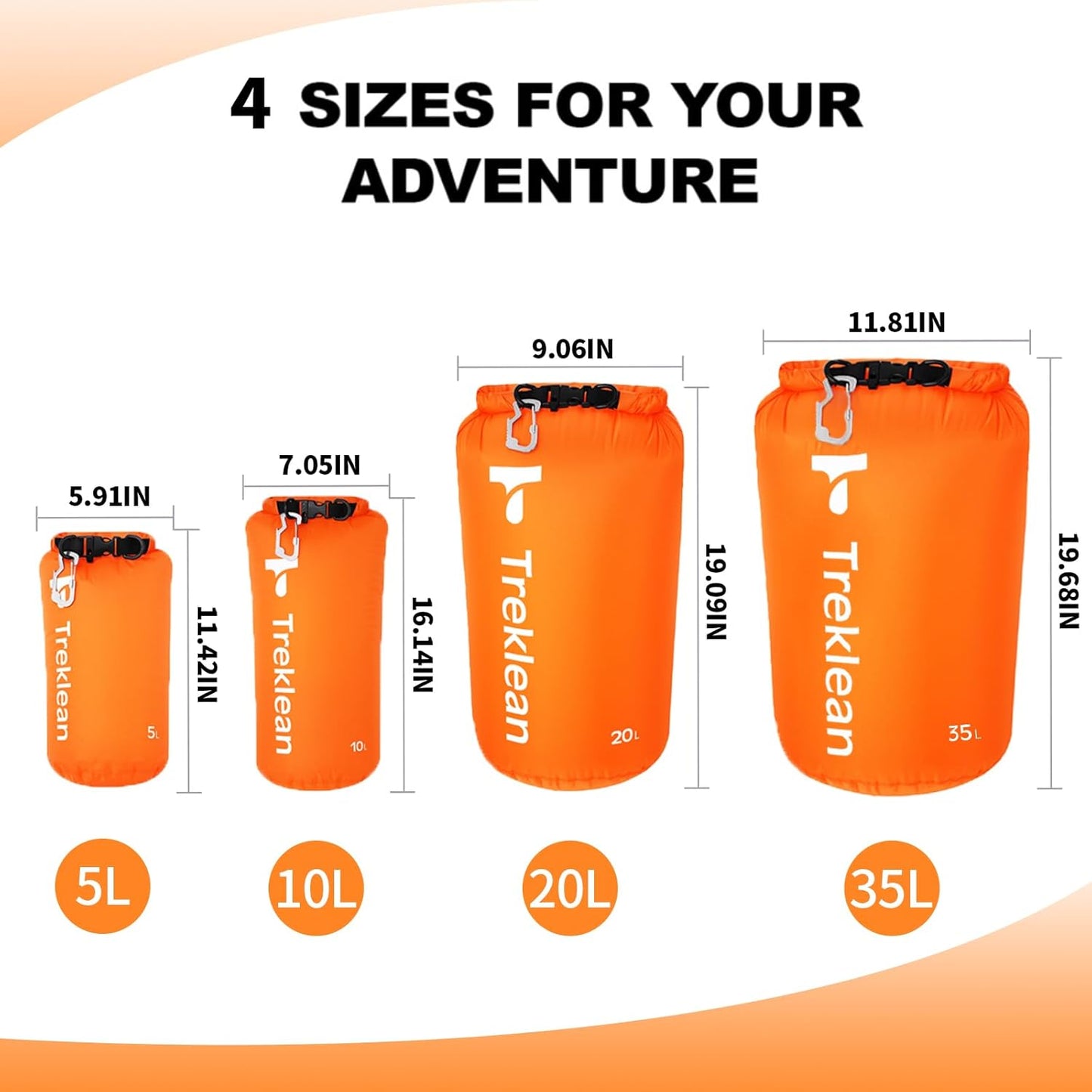 Skiennix Waterproof Dry Bag - Lightweight Floating Roll Top Sack for Kayaking, Camping & Fishing
