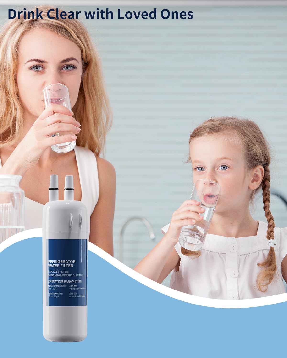 W10295370A Water Filter Replacement Compatible with EDR1RXD1,W10295370,WHR1RXD1,P4RFWB,P8RFWB2L,46-9930,46-9081,Filter 1 (4)