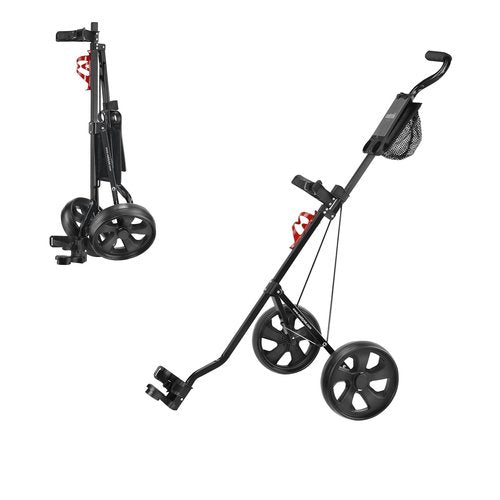 Caddytek CaddyLite 5.8 Deluxe Golf Pull Cart - Lightweight Folding 2 Wheel Golf Cart with Compact Design, Ergonomic Handle, Maintenance-Free Wheels, Mesh Net Storage, Portable and Trunk Friendly