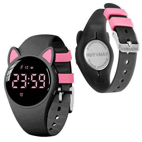 HUYVMAY Kids Fitness Tracker Pedometer Watch Without App, IP68 Waterproof Digital Sports Watch with Alarm Clock Timer Distance/Calorie/Step Counter for Boys Girls Kids Aged 5 and Up