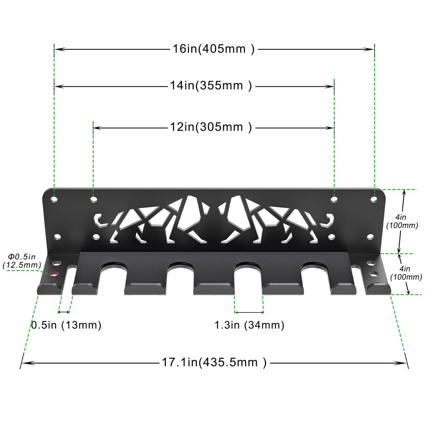 Kipika Versatile Wall Mounted Barbell Holder with 7-Hooks Storage Rack for 4 Barbell Bars Holds Under 33mm Bar Size and Fitness Accessories Space-Efficient Gym Organization for Home & Commercial Use