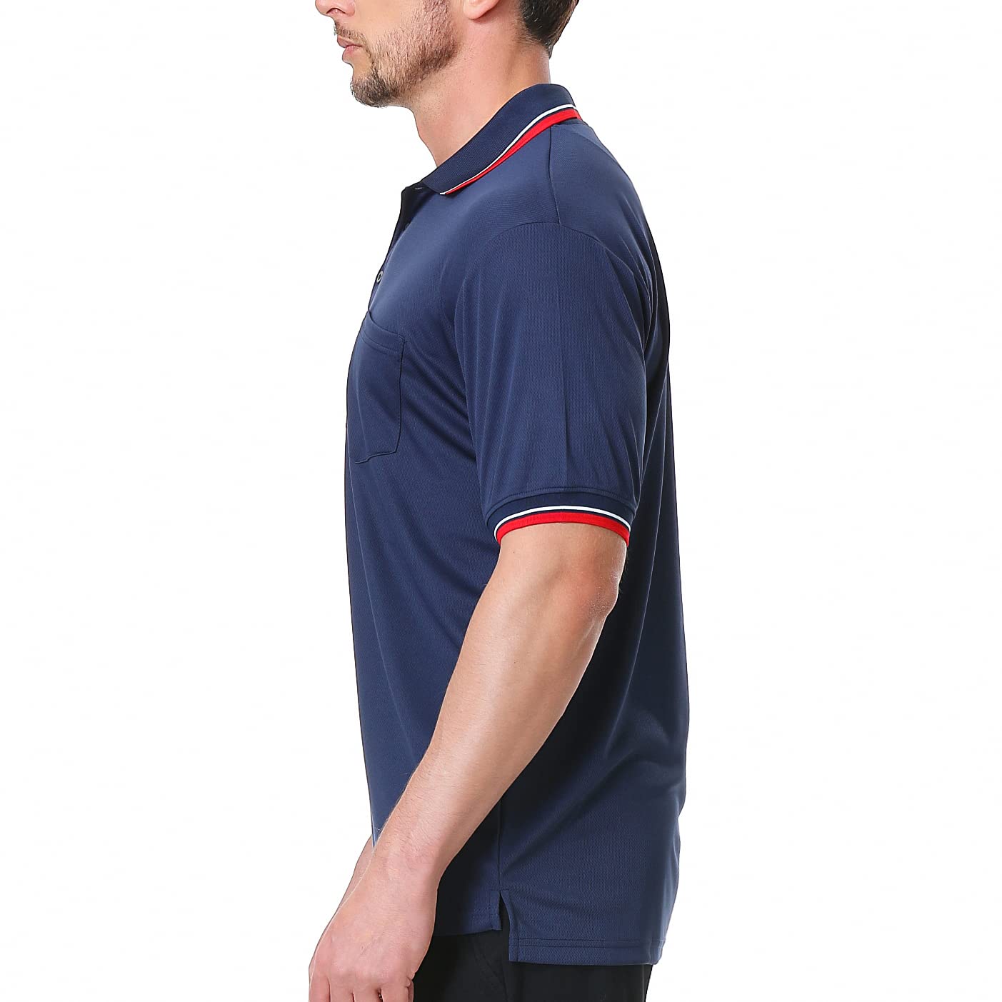 TopTie Baseball and Softball Referee Shirt Short Sleeve Polo Shirt Umpire Jersey-Navy-4XL