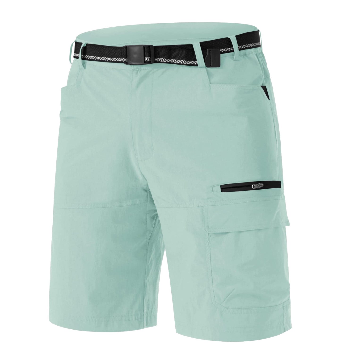 TACVASEN Mens Shorts 10" Dress Golf Outdoor Lightweight Quick Dry Summer Casual Fishing Travel Shorts with Zipper Pockets Lake Blue 40