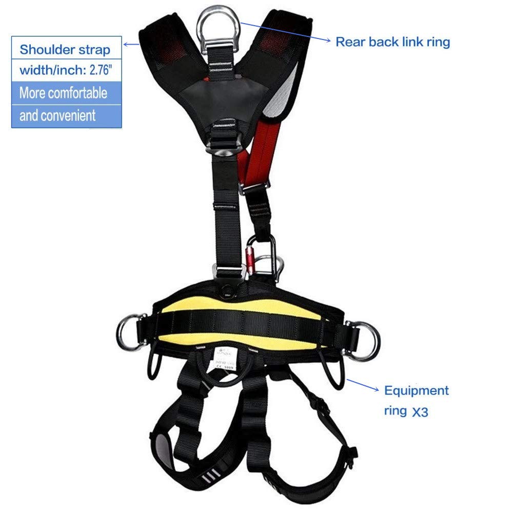 HandAcc Climbing Seat Belt, Large Size Safety Belt Climbing Gear for Tree Climbing, Fire Rescue, Rappelling