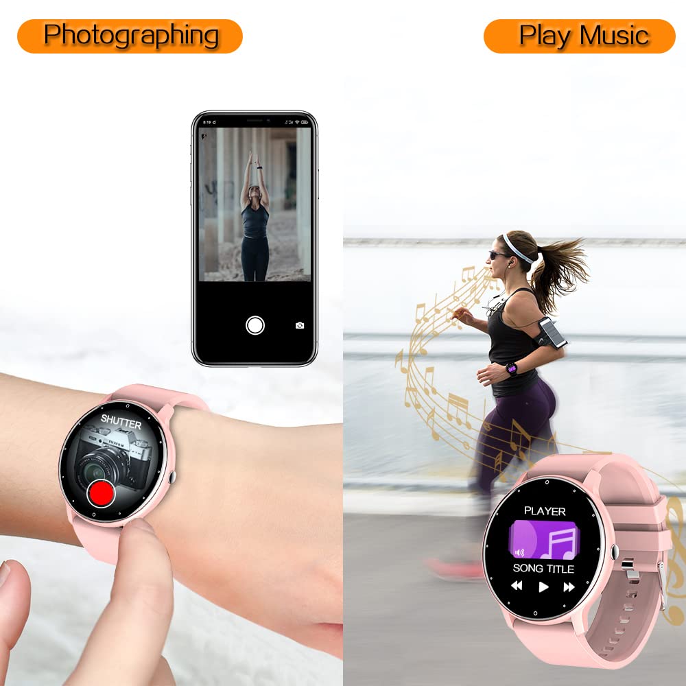 0.3inch Ultra Thin Smart Watch Fitness Tracker Pedometer with Heart Rate, Blood Pressure, Blood Oxygen and Sleep Monitoring Functions, Support Message Push Notification, Multiple OSD Languages