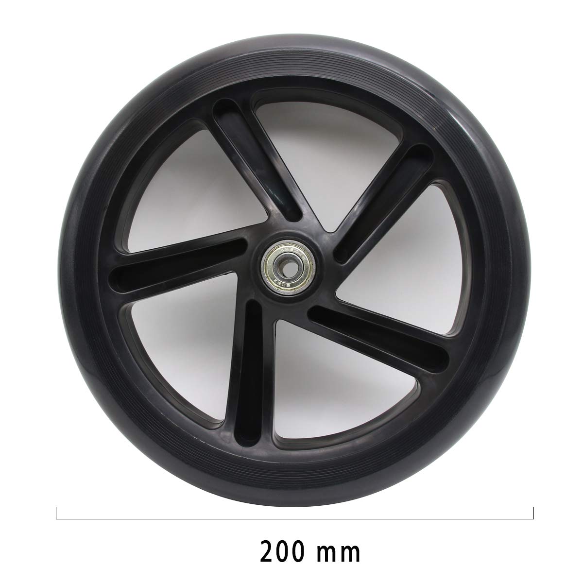 Z-FIRST 2PCS 200mm Adult Scooter Wheels with ABEC 9 Bearings for Razor and Adult Kick Scooters (Black)