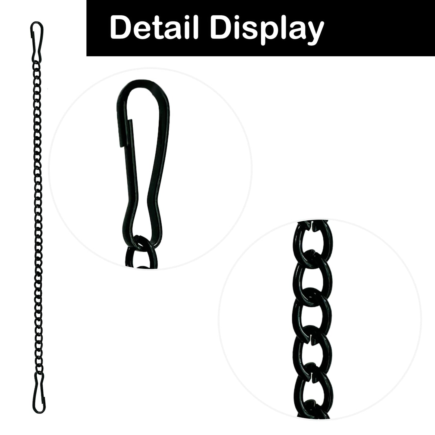 6 Pcs 20 Inch Stained Glass Window Hanging Chain - Black Window Art Decor, Patio Garden Outdoor Decorative Glass Panels