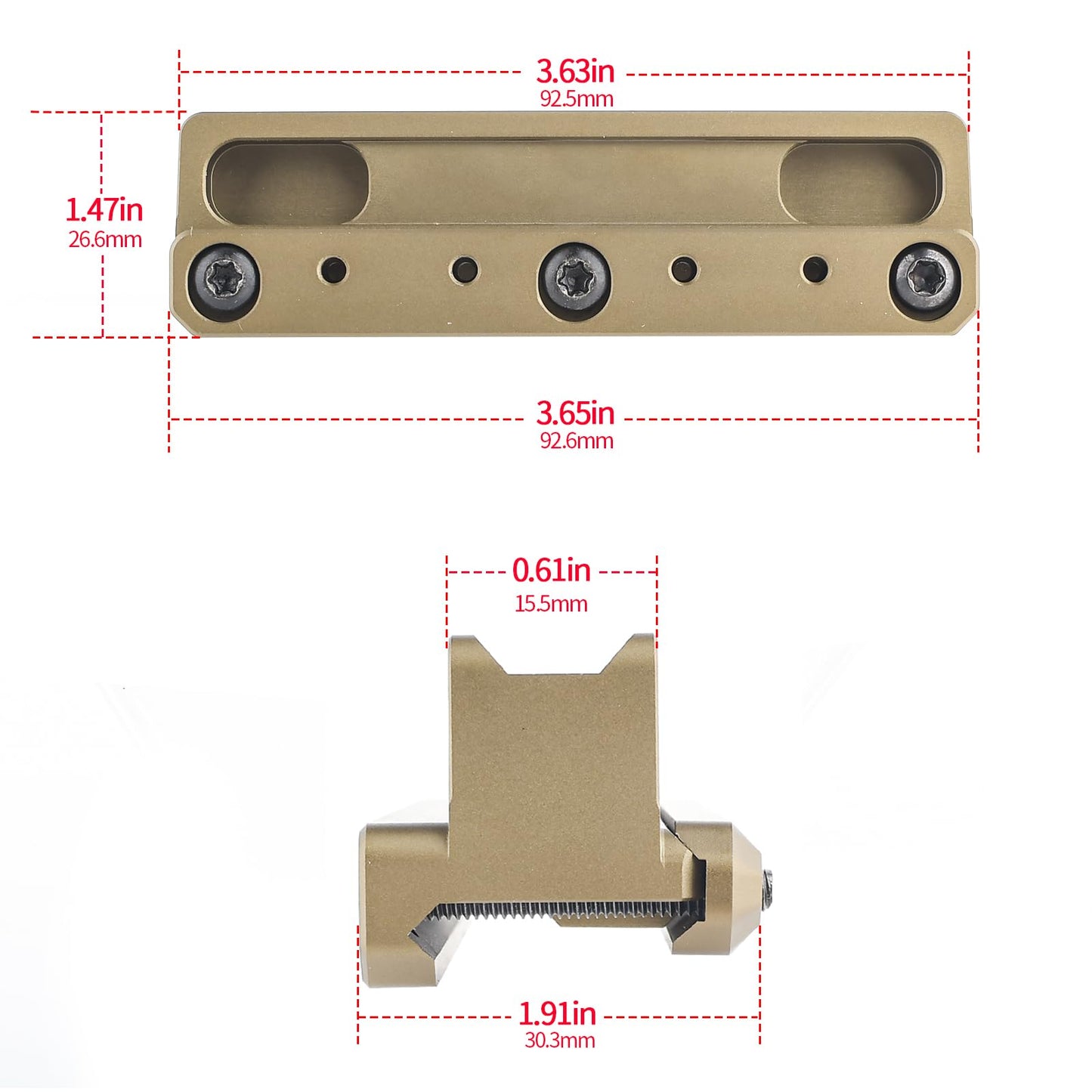 GLECTICAL Tactical Optic Scope Riser Mount for Fiber Optic Red Dot,fit for 20mm Weaver/Picatinny Rail
