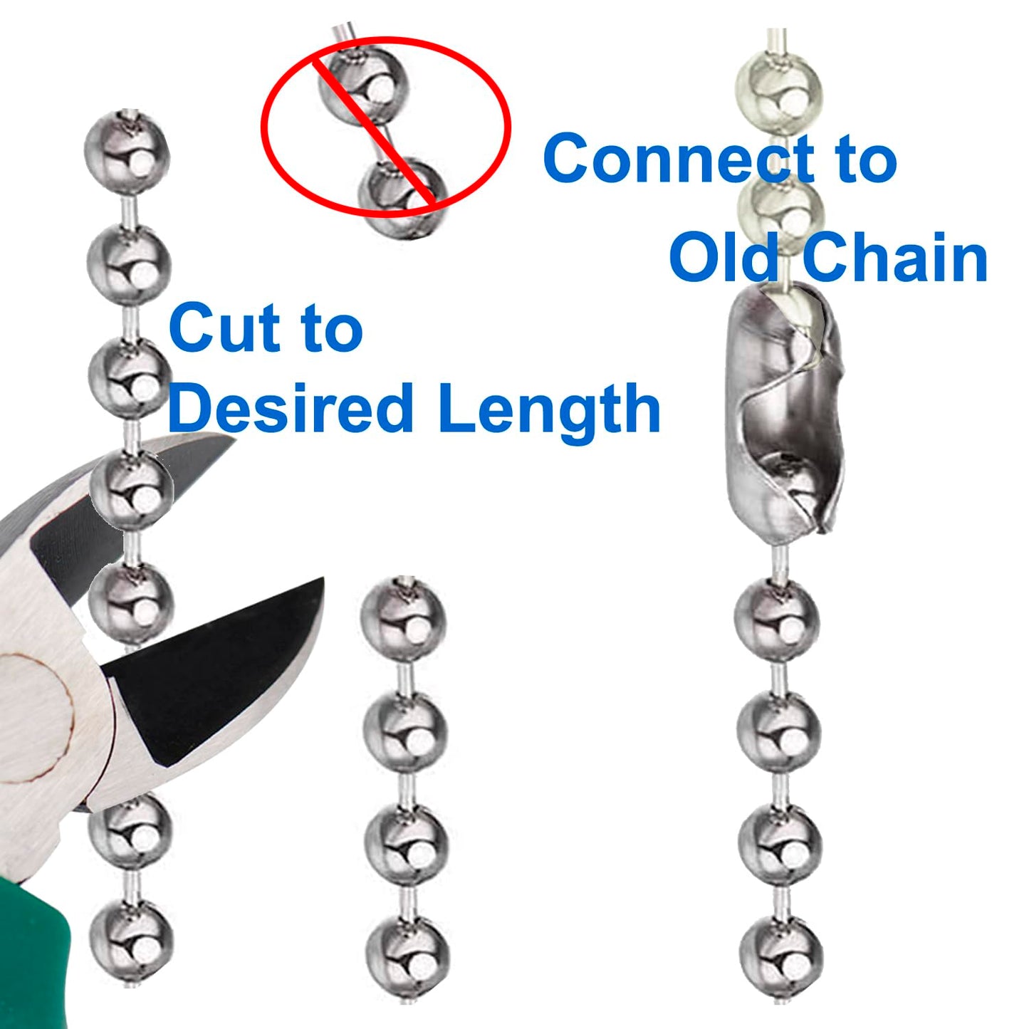 Aeknewo 10 Pack12-inch Ceiling Fan Pull Chain, 3mm Beaded Ball Chains Wooden Decorative Pendant Extension Chains for Ceiling Light Lamp Fan Chain