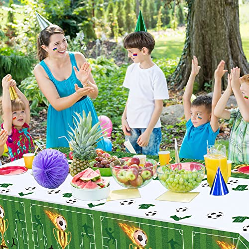 Soccer Party Tablecloths - 4 Pack Disposable Table Covers 51'' x 86''