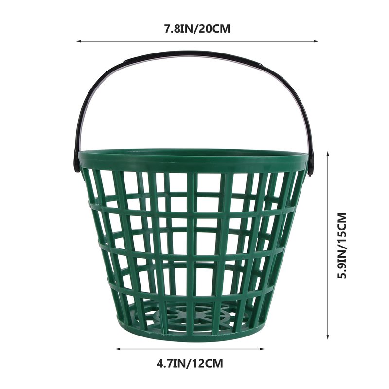 YARNOW Golf Ball Basket with Foldable Handle, Nylon Mesh, Capacity for 50 Balls, Weather-Resistant Portable Container, Green, 7.9 x 5.9 Inch, for Golf Practice and Storage