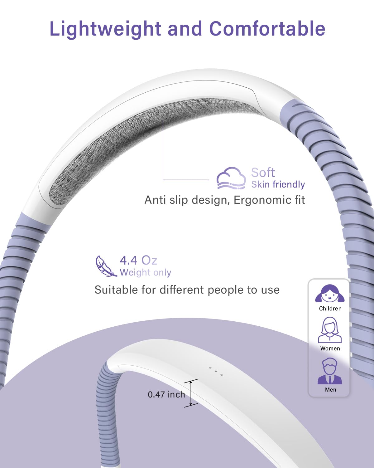 Vekkia LED Neck Reading Light Rechargeable, Book Light for Reading in Bed, 3 Colors & 5 Brightness Adjustable, Long Lasting. Great for Knitting, Camping & Repairing