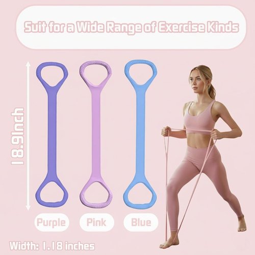 Figure 8 Fitness Resistance Bands - Versatile Exercise Bands with Handles for Full-Body Workouts