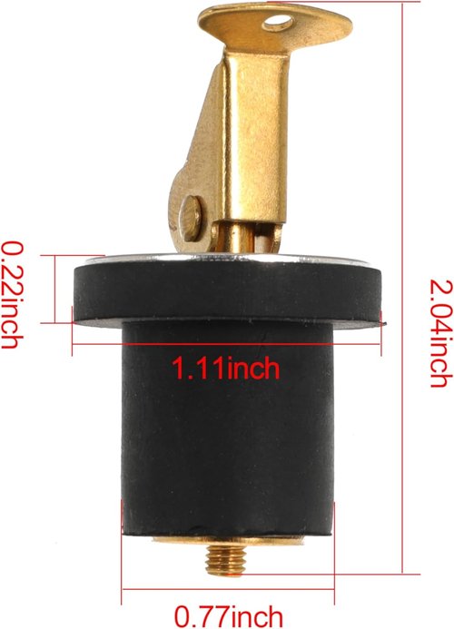 Brass Boat Drain Plug by Boat Plug | Durable Snap Handle for Marine Use - 3/4 Inch Size