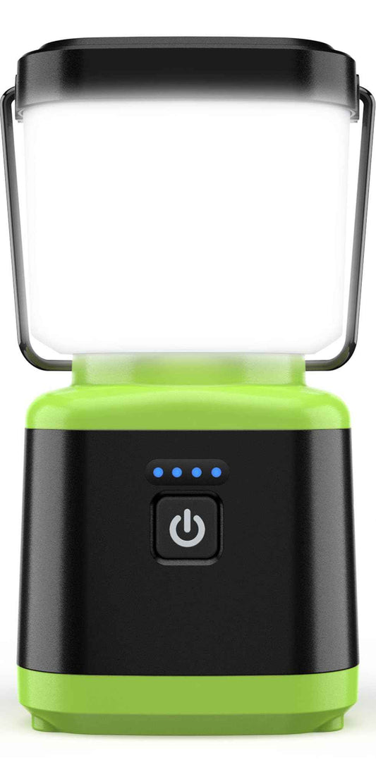 AlpsWolf Camping Lantern Rechargeable, Stepless Dimming LED Lantern, 4000mAh Rechargeable Lantern for Power Outages, IPX4 Waterproof Portable Camping Light, Green 1 Pack