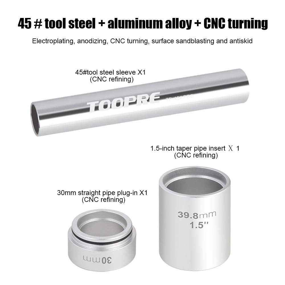 CALIDAKA 3pcs Bike BB Tool,Aluminum Alloy Bicycle Repairing Front Fork Setter Kit,Installer Headset Front Fork Setter Driver,Bike Crown Race Setting Tool Steel Sleeve Plug-in