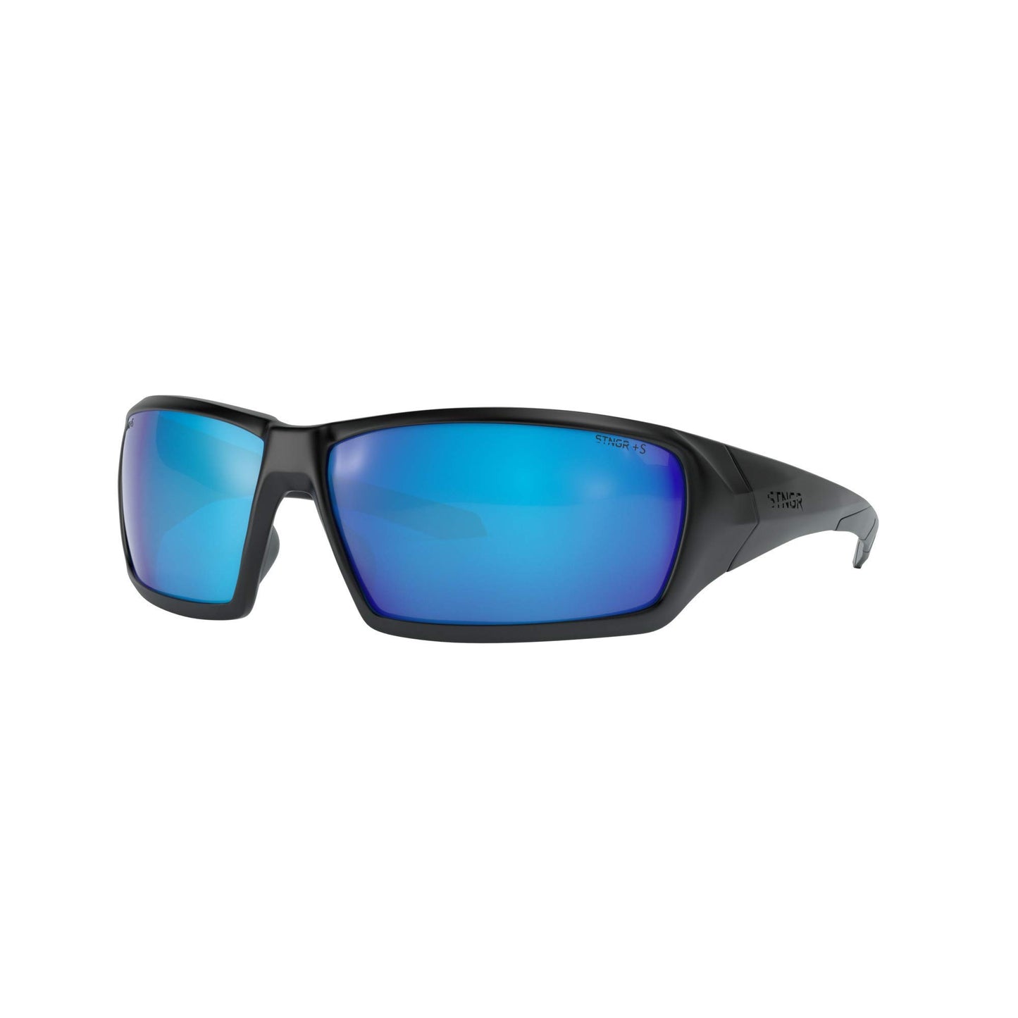 STNGR Ridge Unbreakable Sport Sunglasses for Men - Polarized Shatterproof Ballistic Rated Lenses with 100% UV Protection and Flexible Indestructible Frame (Blue Mirror)