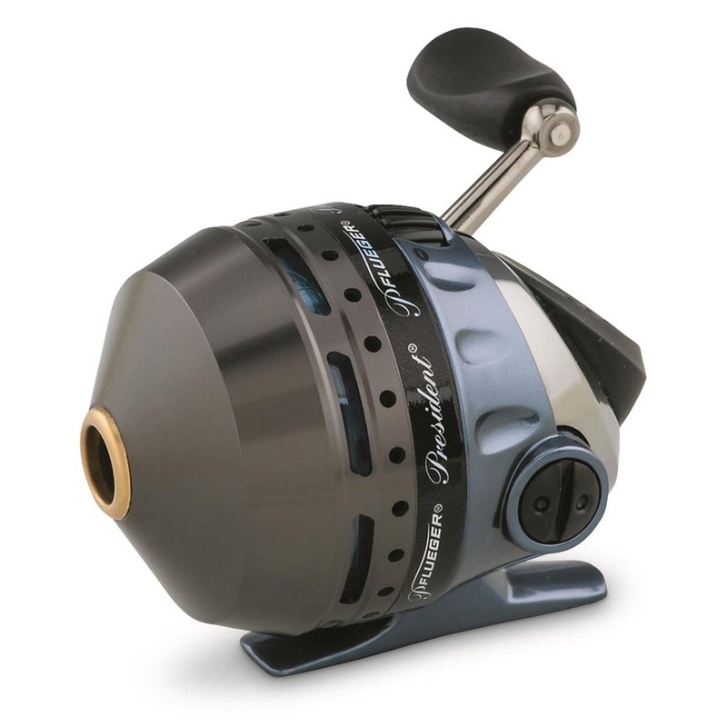 Pflueger President Spincast Reel, Size 10 Fishing Reel, Right/Left Handle Position, Aluminum Spool, Dial Drag System , multicolor