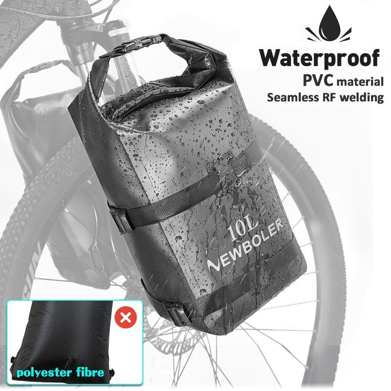 SOUUXIU 10L Bike Front Fork Bag Waterproof with Front Fork Racks 1Pack/2Packs, Lightweight Dry Bag Bicycle Fork Bags with Roll Opening Design for Mountain Bikes Road Bikes