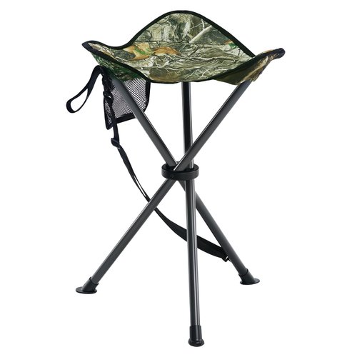 Portal Folding Camping Stool Portable Foldable Tripod Seat for Hiking Hunting Walking Fishing Travel Outdoors with Side Pockets Sturdy Steel Legs Support Up to 225 LBS