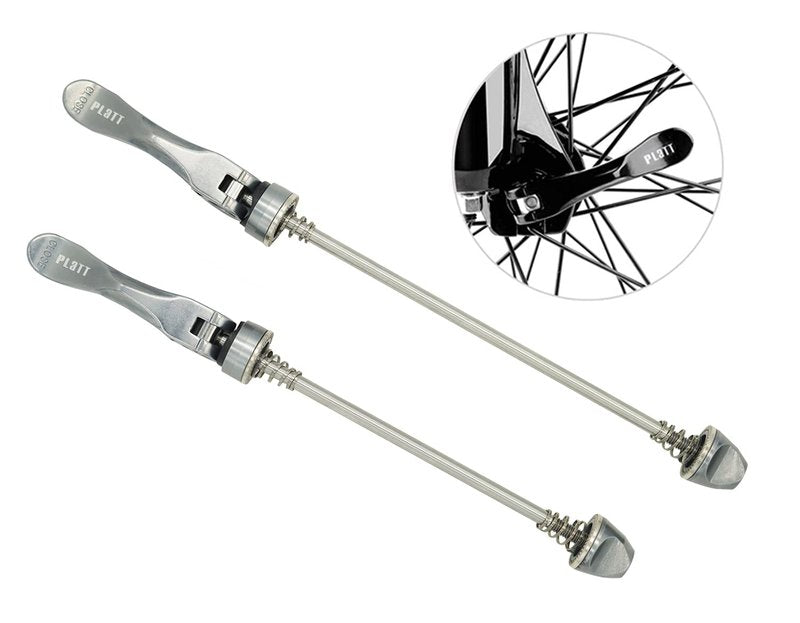 PLATT Bike Quick Release Skewers MTB Wheel Hub Skewers Front and Rear Axle Fit for Road Bike,Mountain Bike, BMX (Titanium,1Pair)
