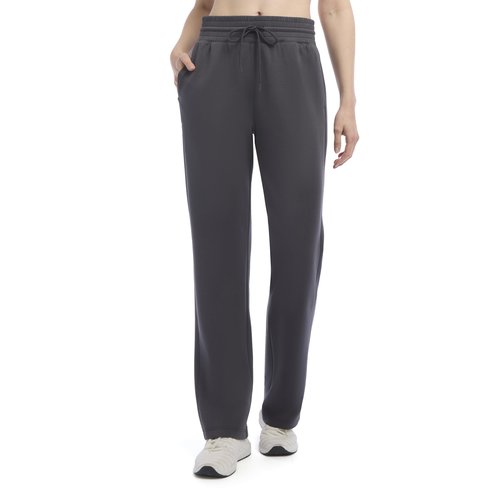 Danskin Women's Sandwashed Straight Leg Sweatpants, Black Salt, Large