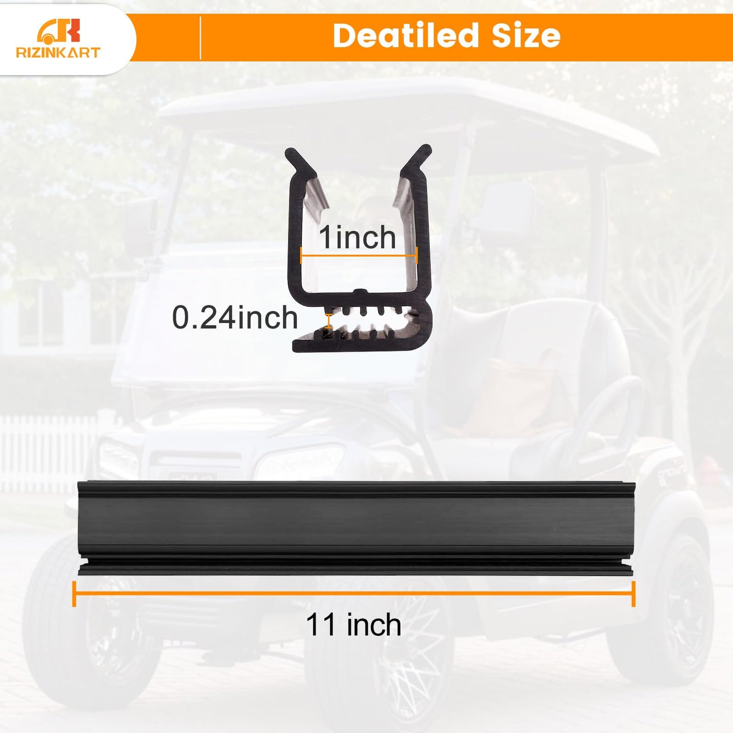 Golf Cart Windshield Clips Kit with Windshield Sash Retaining Clip fit 1"x1" Tube, 11" Windshield Bottom Bracket with Screw Bolts for Club Car DS,Precedent,Tempo,Onward,Yamaha G16 G19 G22 G29