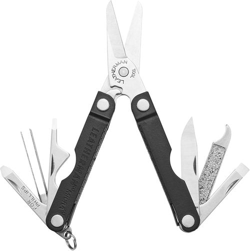 LEATHERMAN Micra Keychain Multi-Tool - Compact Grooming Tools & Mini Pocketknife in Jet Black