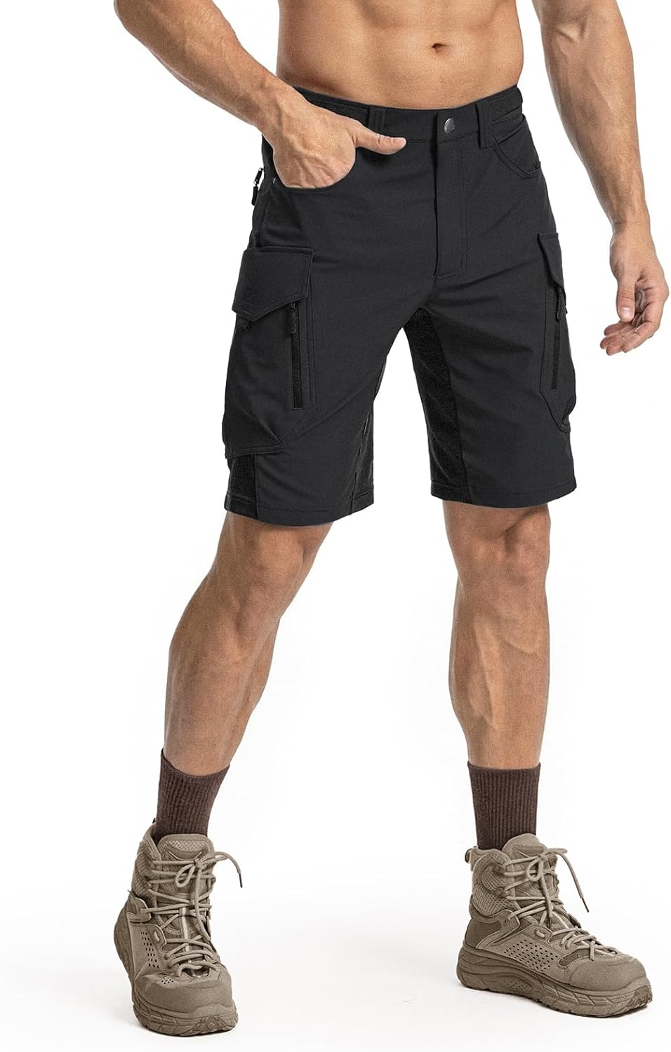 Moosehill Men's Hiking Cargo Shorts - Quick Dry Lightweight Stretch for Outdoor Adventures | 9 Pockets