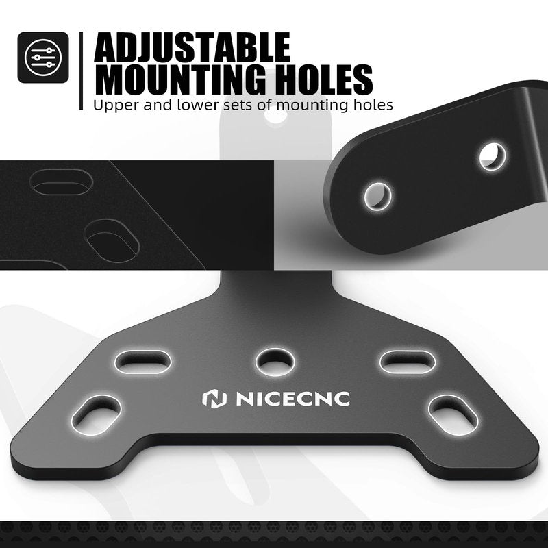 NICECNC Motorcycle License Plate Bracket Holder & Tail Light Mounting Bracket Compatible with Surron Light Bee X/S/L1E Segway X260/X160, Adjustable Rear License Plate Mount, Black