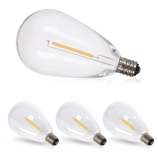 addlon Replacement Bulbs 4 Packs LED for Solar String Lights E12 S14 3V