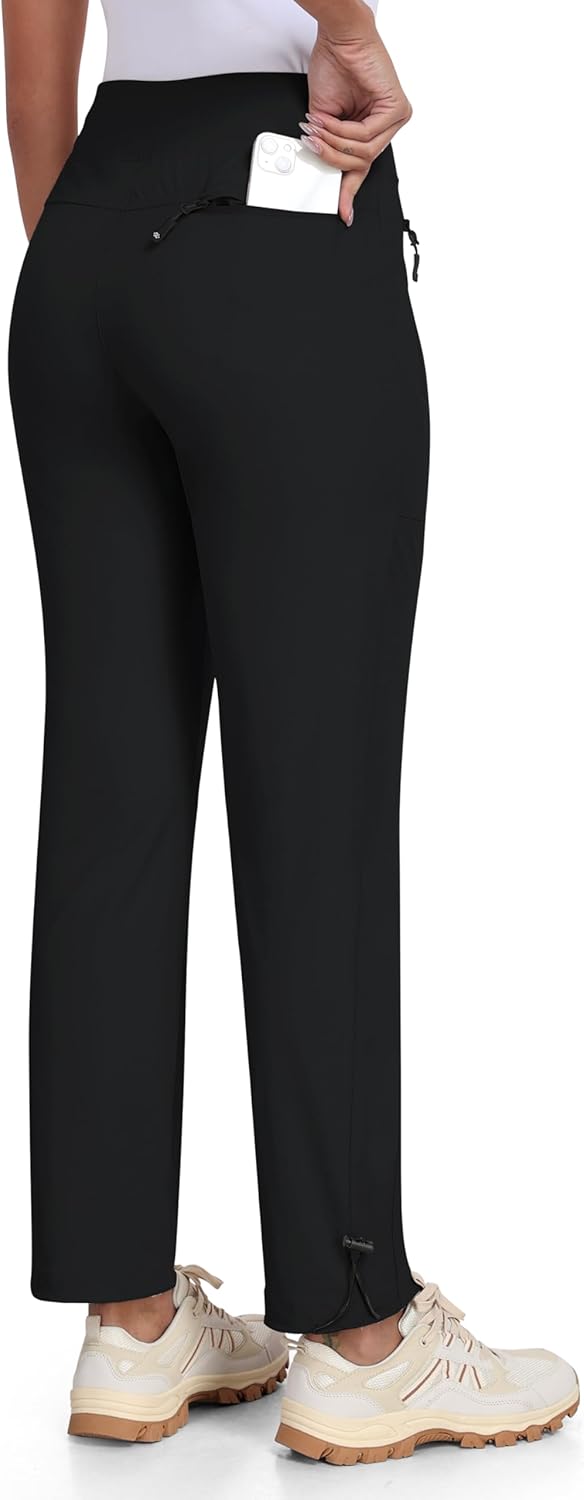 MoFiz Women's Hiking Pants - Lightweight Quick-Dry Travel Joggers | Water-Resistant with Zipper Pockets