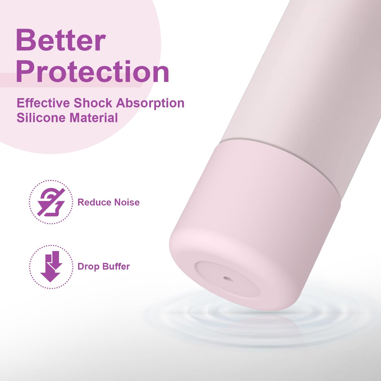 Alwenid 2PCS Silicone Water Bottle Boot for Owala 24 Oz, Anti-Slip Protective Sleeve Bottom Bumper Protector for FreeSip, Twist, and Flip Stainless Steel Water Bottles (White+Pink)