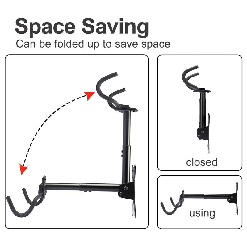 UU-Major Bike Wall Mount,Heavy Duty Bike Hanger, Mounted Bike Hook for Garage Wall,Horizontal Bike Rack for MTB,Road And Hybrid Bikes Storage,Thicker Metal With Rubber Coating.(Adjustable*2 Pack)