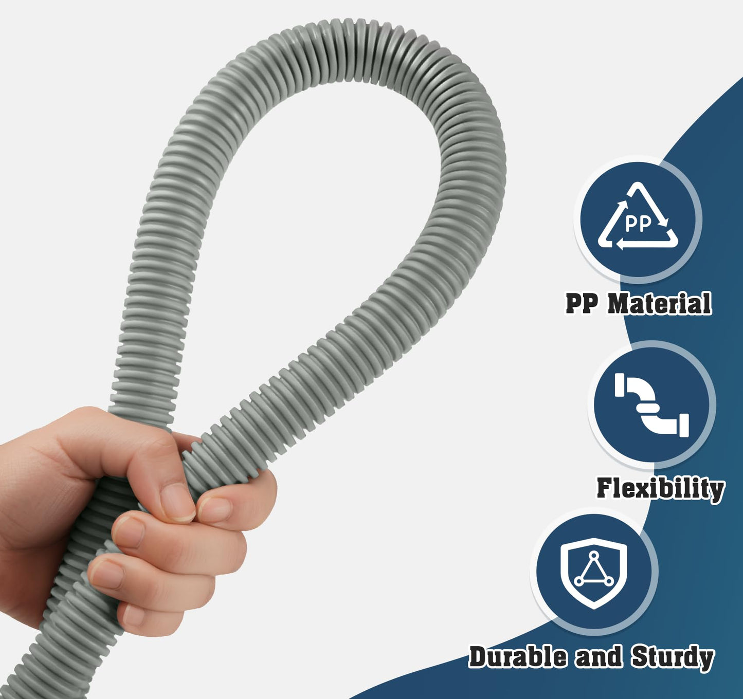 Dishwasher Drain Hose, 1Plusselect 6FT Flexible Discharge Hose Extension Kit, Universal Replacement Drain Hose Fit with 5/8 Inch, 7/8 Inch, or 1 Inch OD Drain Outlet for Dishwasher