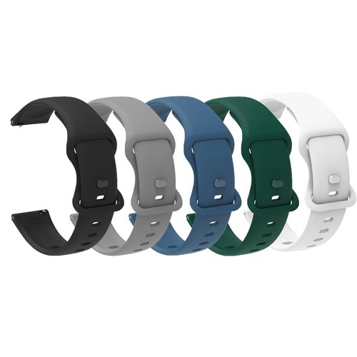 Lamshaw Compatible with Garmin Approach S44 Band, 20mm Quick Release New Soft Silicone Sport Replacement Straps Compatible for Garmin Approach S50, S44, S42, S40 Smartwatch (5pack-m, 20mm size band)