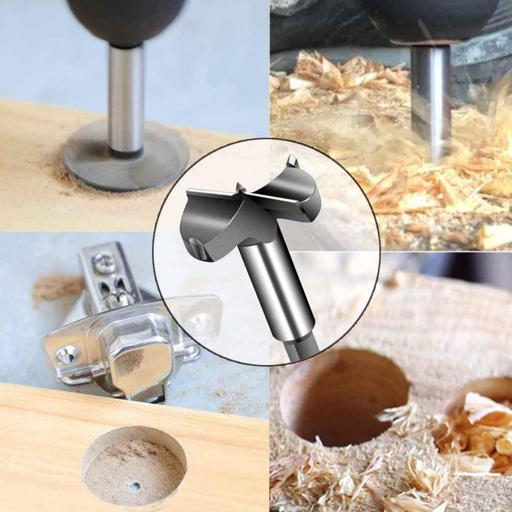 ASNOMY 3-1/4 Inch Forstner Drill Bit, Carbide Tipped Forstner Bit for Hard Wood, Wood Drilling Hole Saw Set Woodworking Hinge Cutter Tool Kits for Wood Plastic Plywood