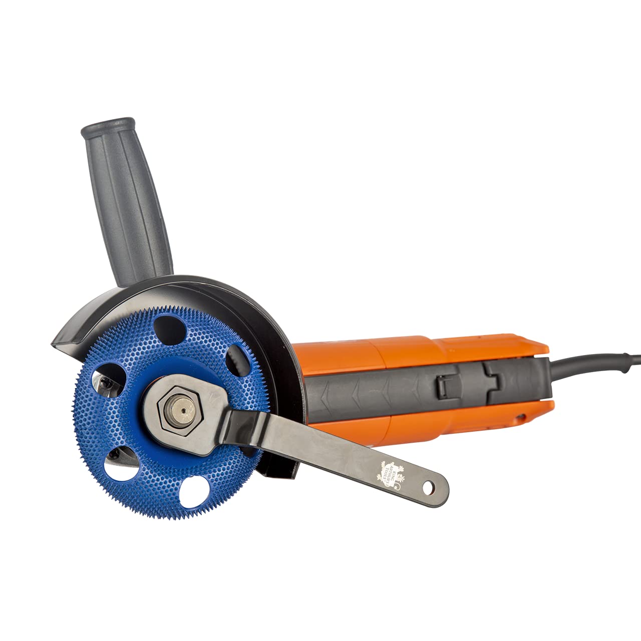 King Arthur's Tools Original and Patented Round Coarse Blue Holey Galahad Tungsten Carbide Disc for Woodworking, Shaping, and Smoothing - Fits most Standard 4 1/2", 115-125mm Angle Grinders #47851 RCB