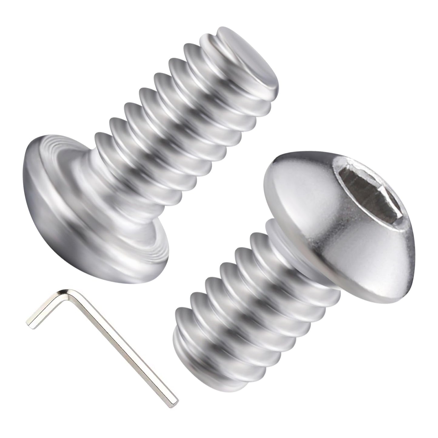 Wensilon (50Pcs) 1/4-20 * 1/2 Button Head Socket Cap Bolts Screws, 304 Stainless Steel, Allen Hex Drive, Bright Finish, Fully Machine Thread