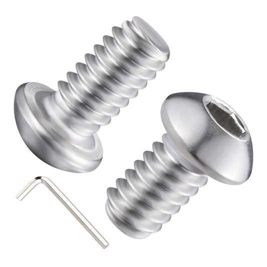 Wensilon (50Pcs) 1/4-20 * 1/2 Button Head Socket Cap Bolts Screws, 304 Stainless Steel, Allen Hex Drive, Bright Finish, Fully Machine Thread