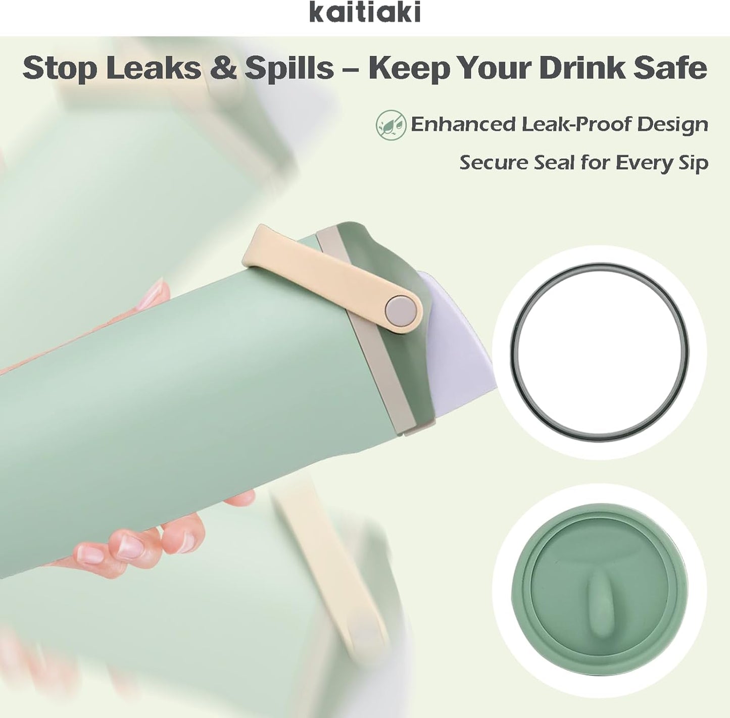Owala | Leak-Proof Silicone Stopper & Gasket Rings Set - Food-Grade, 10 Colors, Includes 2 Pads & Rings (Eucalyptus Green)