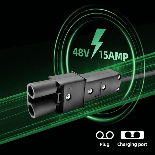15 AMP 48 Volt Golf Cart Charger for Yamaha G19-G22 with 2-Pin Plug, 20% Faster & Safer, 900W 48V Golf Cart Battery Charger for Lead Acid Battery, Auto Power-Off Protection, IP67 Waterproof & Portable