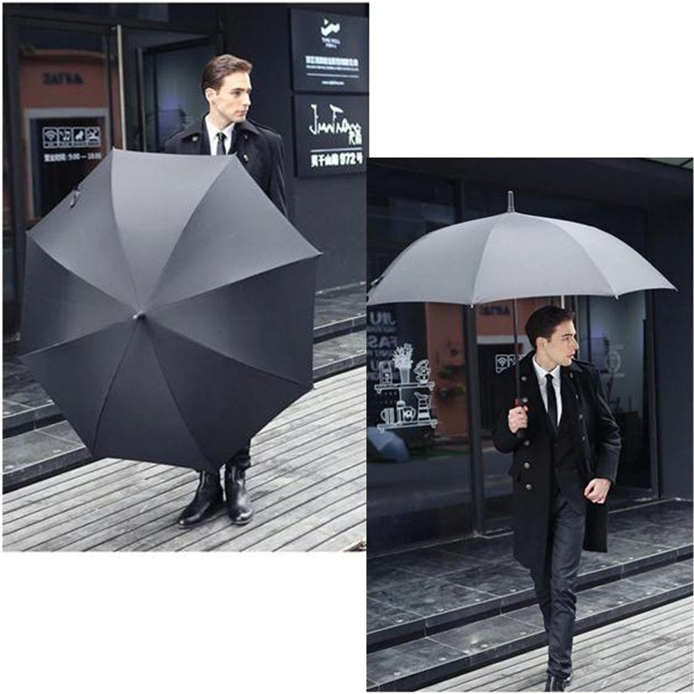 Big Large Umbrella 60 Inch Automatic Open Extra Large Size Strong Windproof Golf Umbrellas Waterproof Sun Rain Stick Foldable Oversized Umbrellas Comfortable Handle for Men Women Family Travel Black