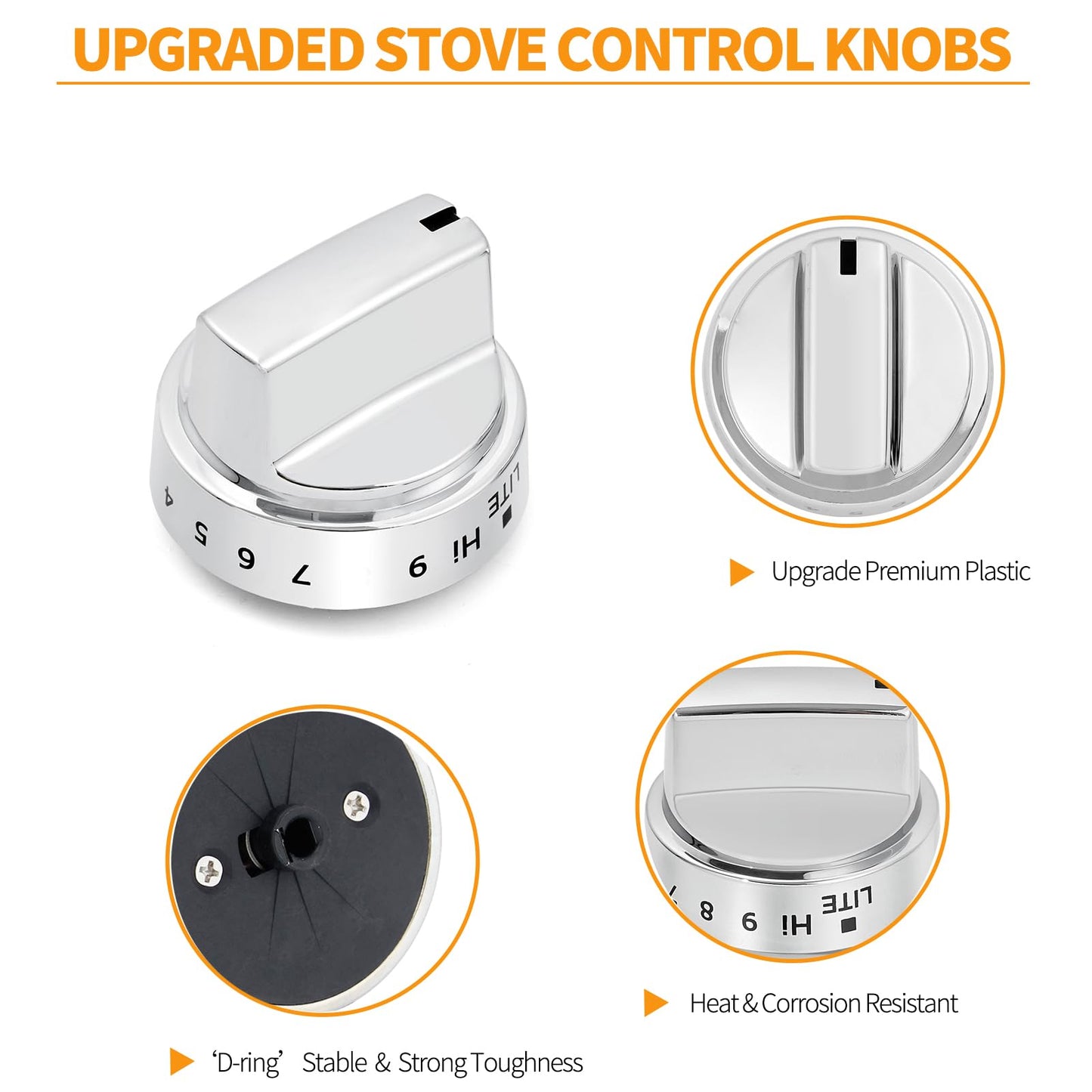 Atgestore 222D5786P010 WB03X24818 Gas Stove Knob Replacement for GE Stove Parts KIP 5G92 222D5793 Cooktop - General Electric Range Plastic Burner Control Knob for Oven 1 Pcs