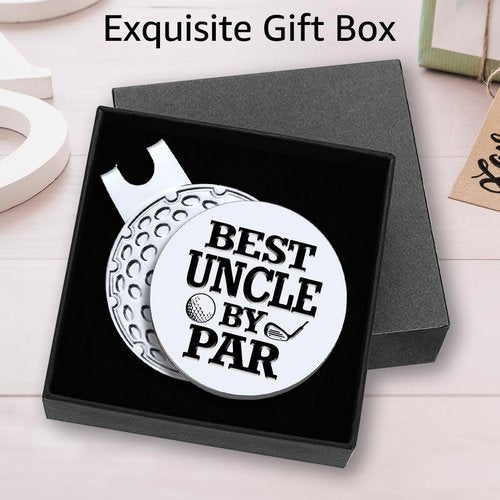 Hafhue Best Uncle by Par Golf Ball Marker with Magnetic Hat Clip, Funny Golf Accessories and Golf Gifts for Men Uncle, Birthday for Golf Fan Golfer Golf Lovers(GM043)