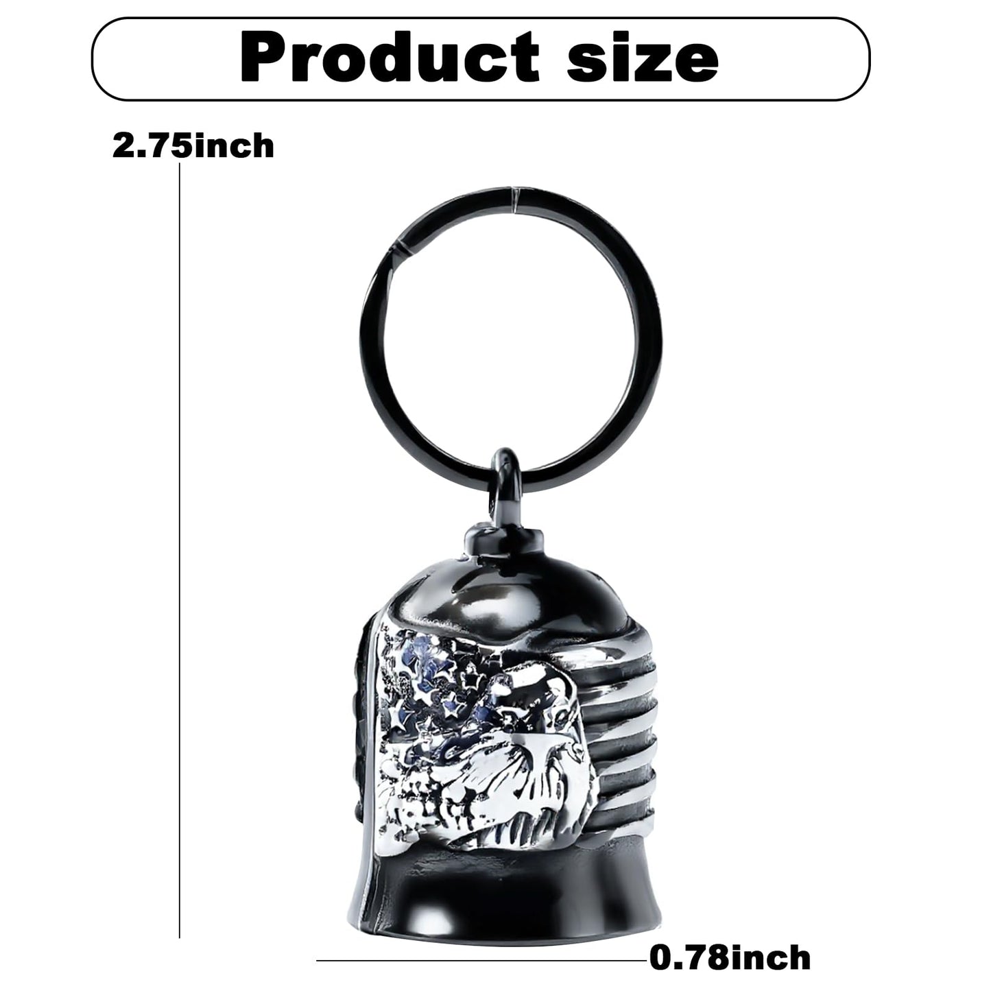 Motorcycle for Bells - Motorcycle Angel Bell for Men Women,Bell Biker Accessory,Guard Riding Safety (Black) (Black Silver)