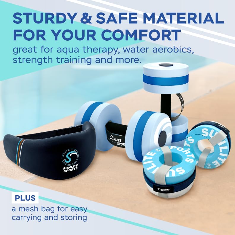 Water Workout Combo Set - High Density Weights & Aqua Cuffs