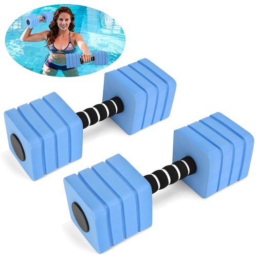 Aquatic Exercise Dumbbells, 2PCS Foam Water Weights, Aerobic Exercise Fitness Equipment Dumbbell, Dumbbells Set for Water Aerobics Weight Loss, Pool Fitness, Underwater Exercise (Blue)